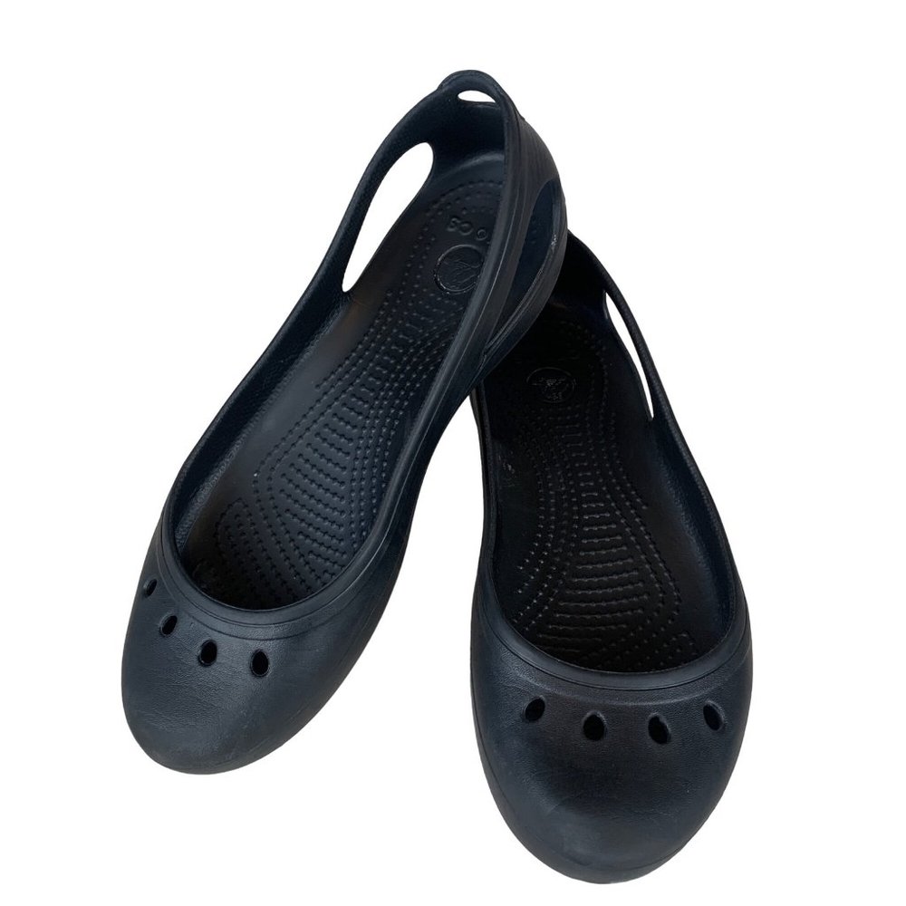 Crocs Black Slip On Slingback Flat Shoes Women's 8